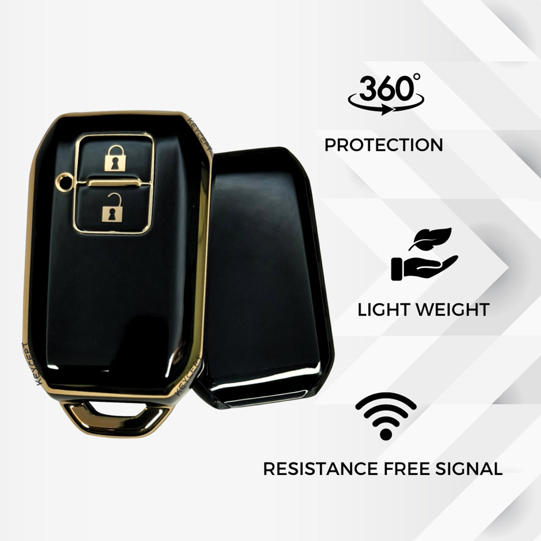 suzuki swift dzire ertiga old wagonr ritz alto 2b smart tpu black gold key cover case keychain