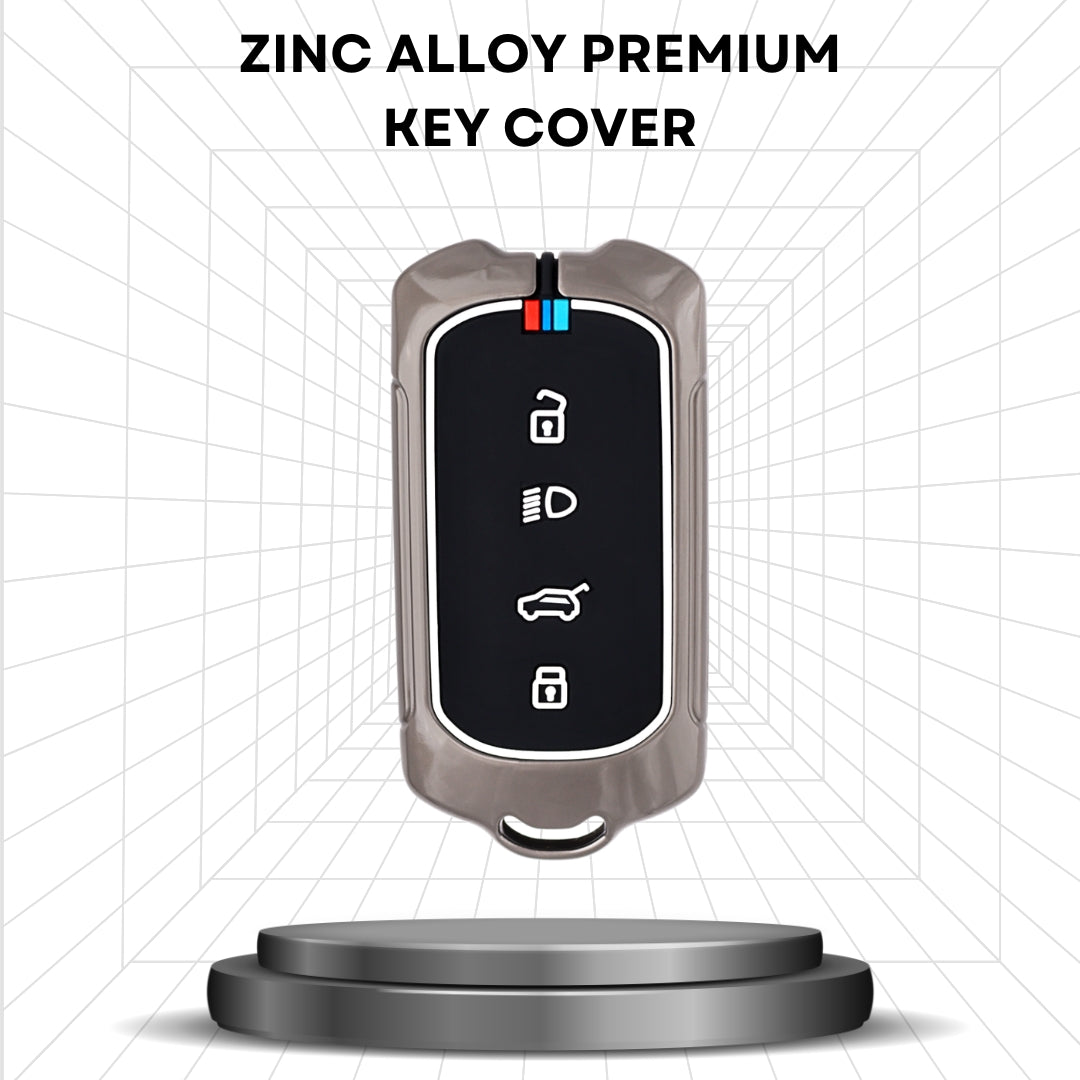 Tata Metal Alloy Key Cover with Keychain.(Type M1)