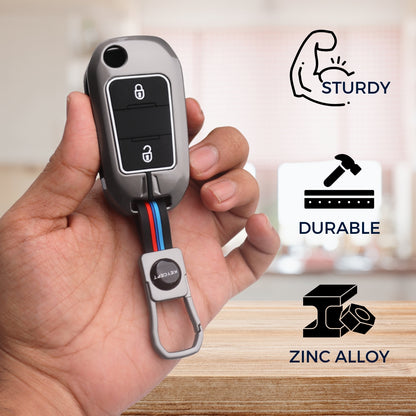 Citroen Metal Silicone Key Cover with Keychain(Type M1)