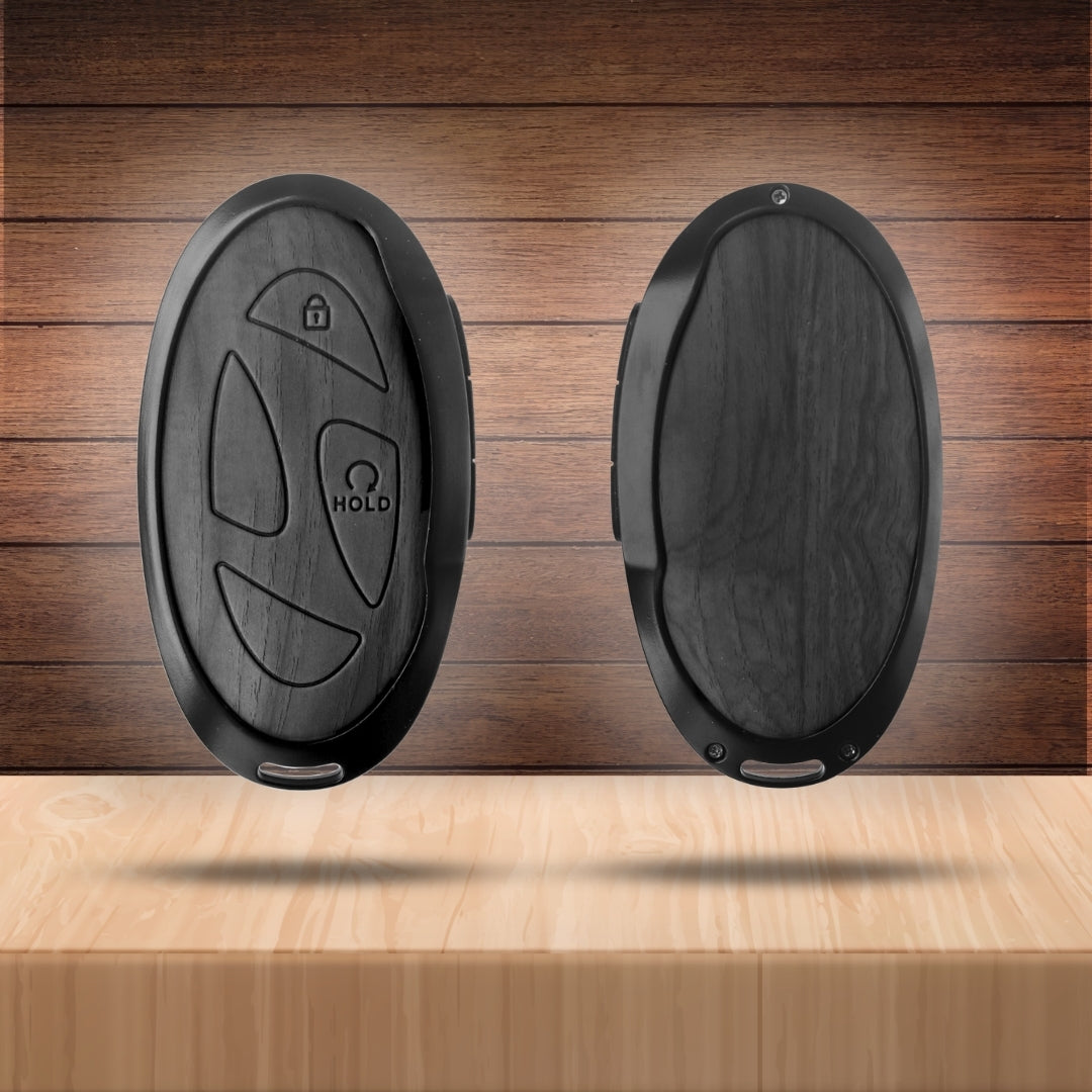 Hyundai Noir Wood Car Key Cover with Keychain (Type M8)