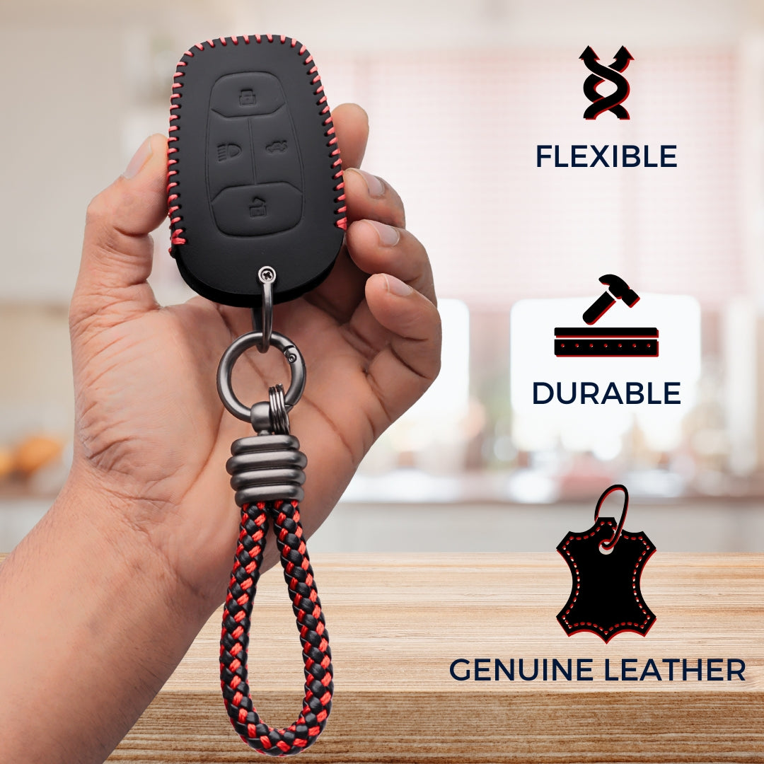Tata Classic Leather Key Cover with Keychain K3