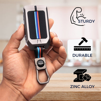 Volvo Metal Alloy Key Cover with Keychain (Type M1)