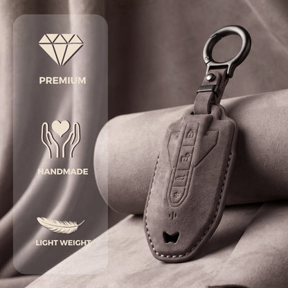 Mahindra Alcantara Crest Car Key Cover with Keychain (Type K10)