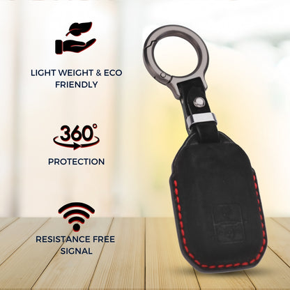Suzuki Alcantara Crest Car Key Cover with Keychain (Type K10)