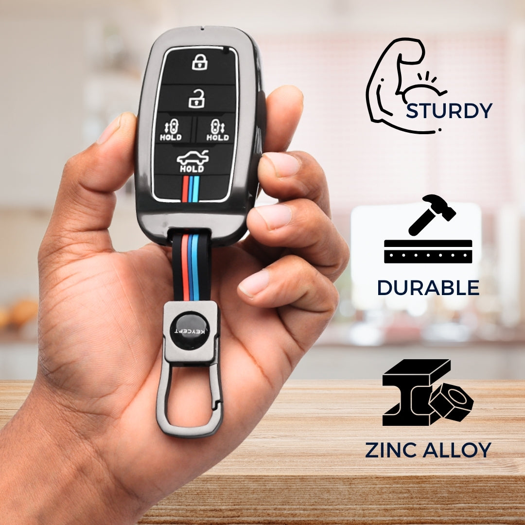 Keycept Kia Metal Silicone Key Cover with keychain(Type M1)