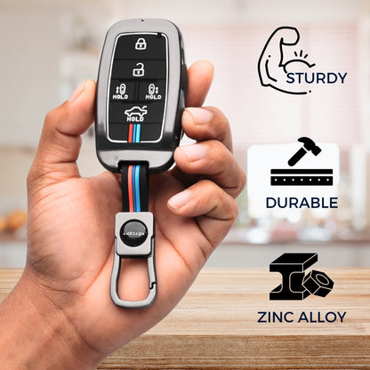 Keycept Kia Metal Silicone Key Cover with keychain(Type M1)