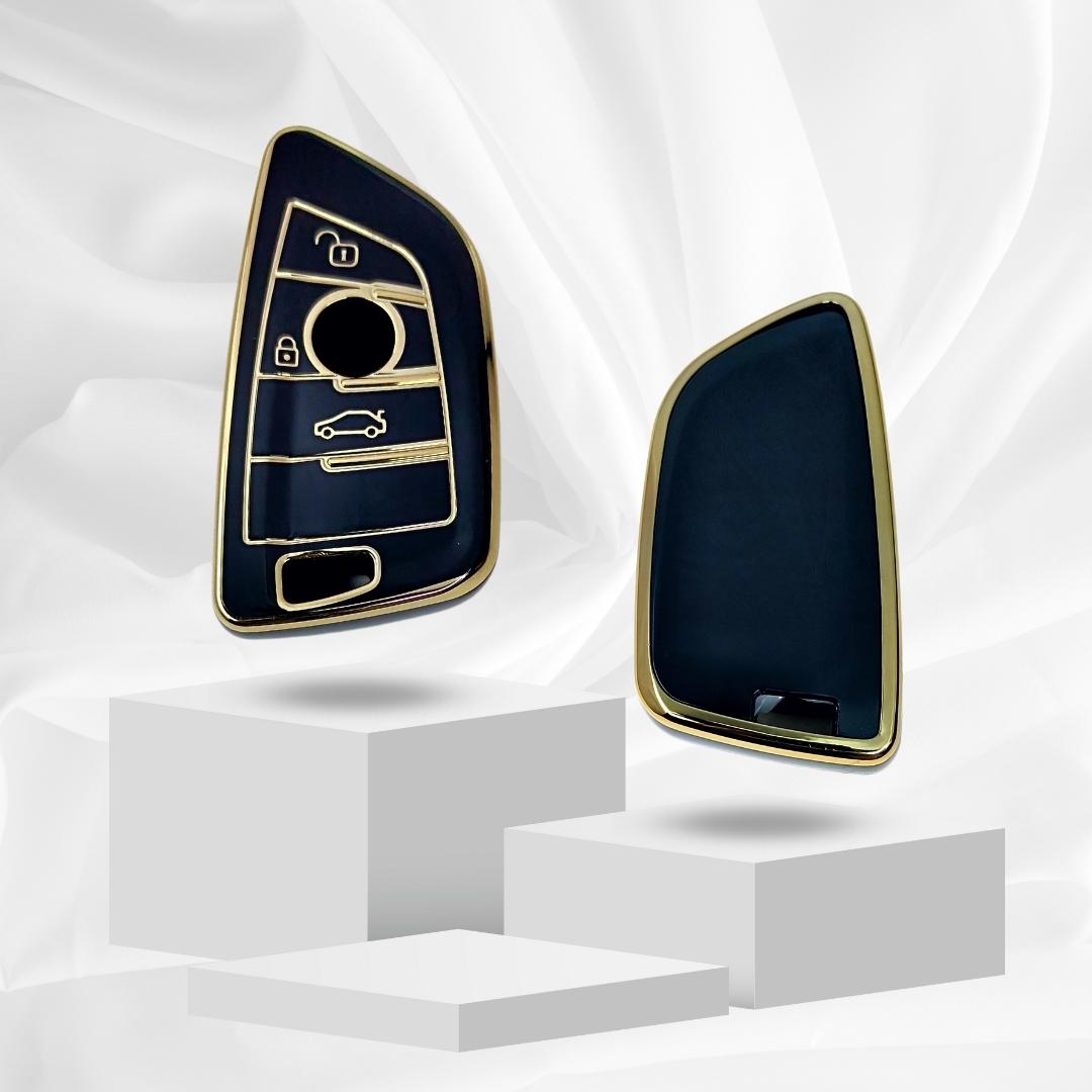 bmw x-series m-series 3-series 3button smart tpu black gold key cover