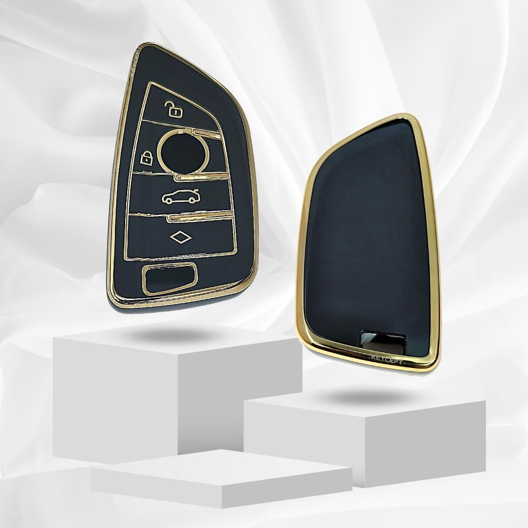 bmw x-series m-series 3-series 4b smart tpu black gold key cover case keychain