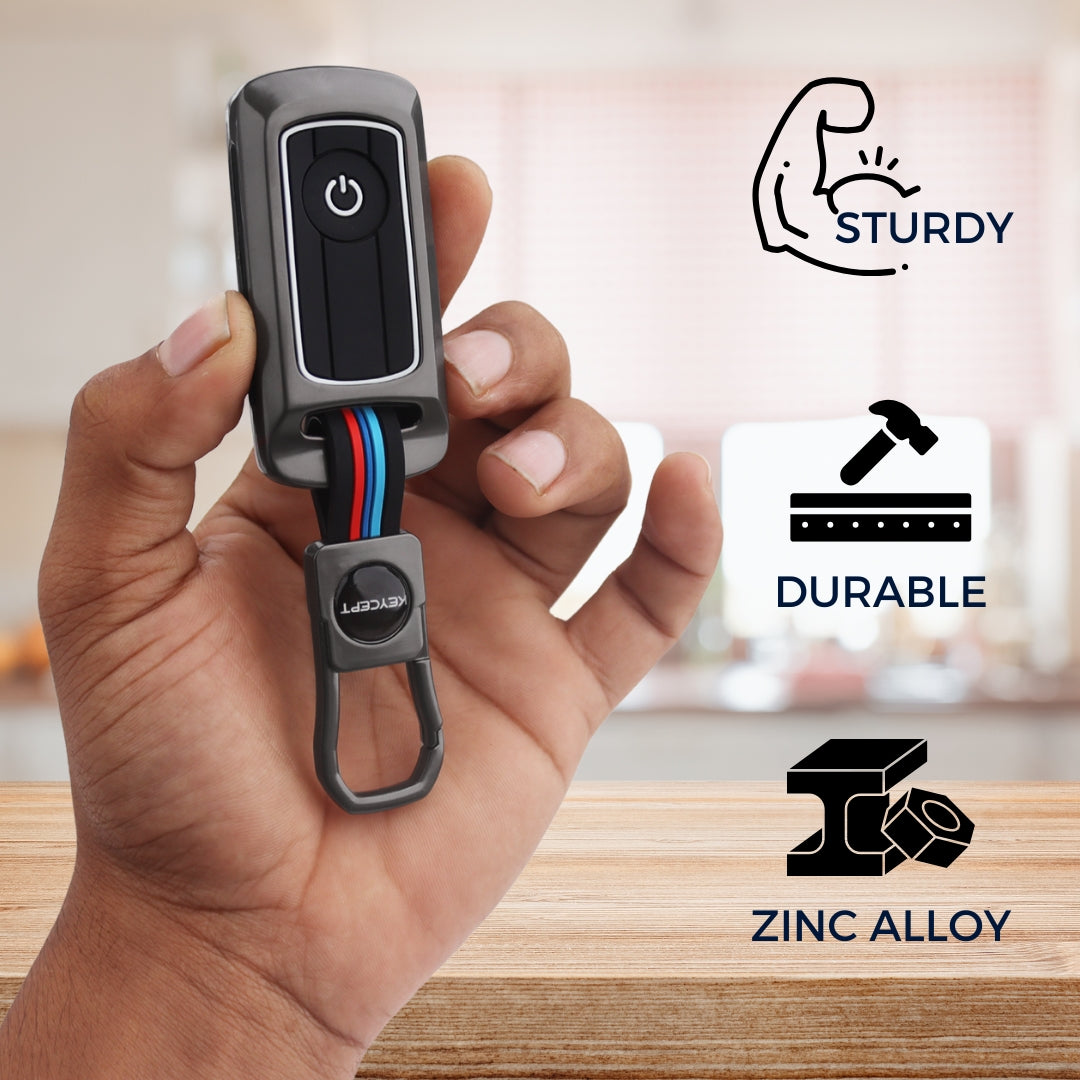 Keycept Metal Alloy Car Key Cover for Yamaha Aerox key with keychain (Type M1)