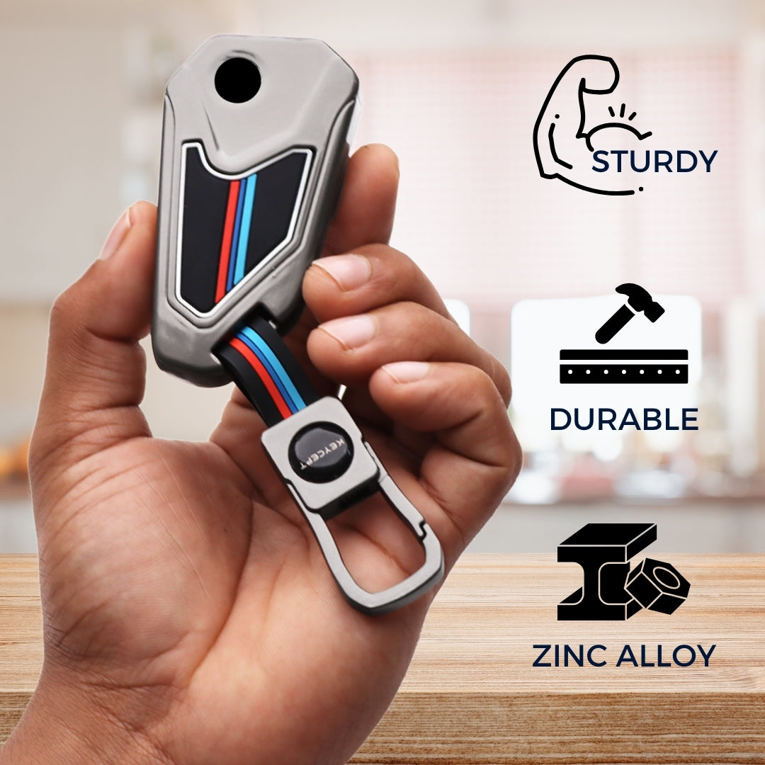 Keycept Metal Alloy Car Key Cover for Universal Bike Hero, Royal Enfield, Bajaj, TVS, Yamaha, Honda bikes flip key cover with keychain (Type M1)