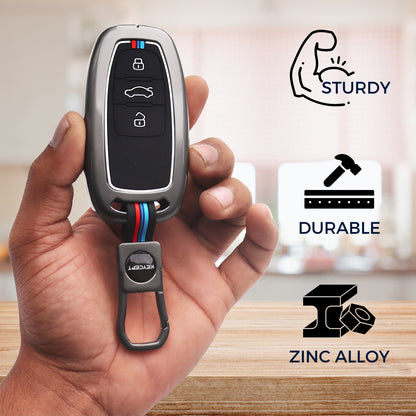 Audi Metal Alloy Key Cover with Keychain (Type M1)