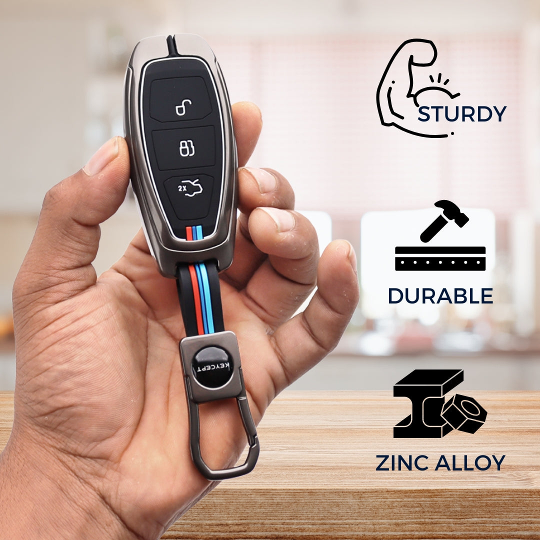 Ford Metal Alloy Key Cover with Keychain (Type M1).