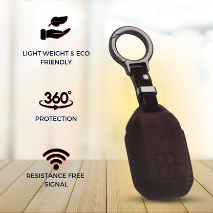 Suzuki Alcantara Crest Car Key Cover with Keychain (Type K10)