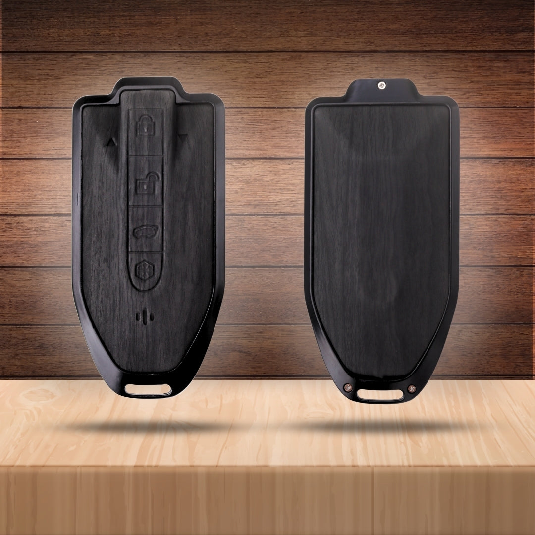 Mahindra Noir Wood Car Key Cover with Keychain (Type M8)
