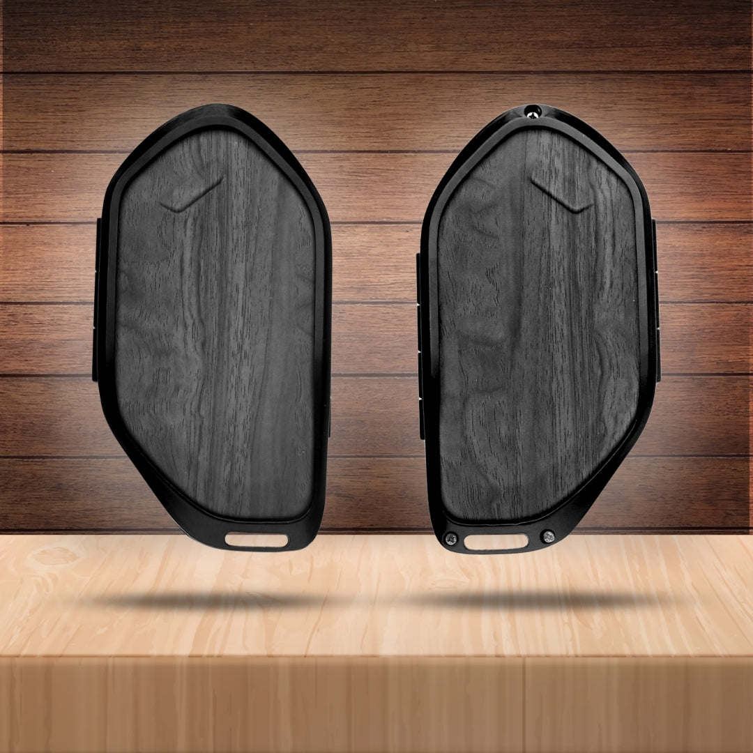 Kia Noir Wood Car Key Cover with Keychain (Type M8)