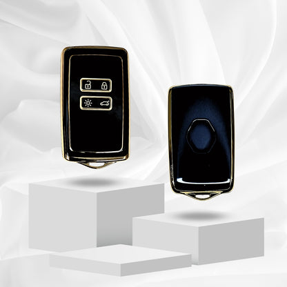 renault triber kiger 4b smart tpu black car key cover keychain