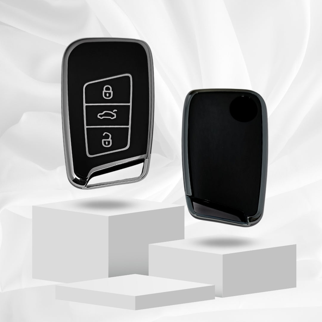 skoda kushaq kodiaq smart tpu black silver car key accessories