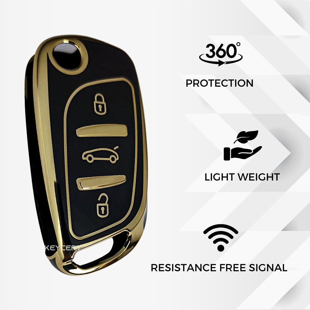 universal ds b11 flip tpu  key cover  case accessories keychain black gold
