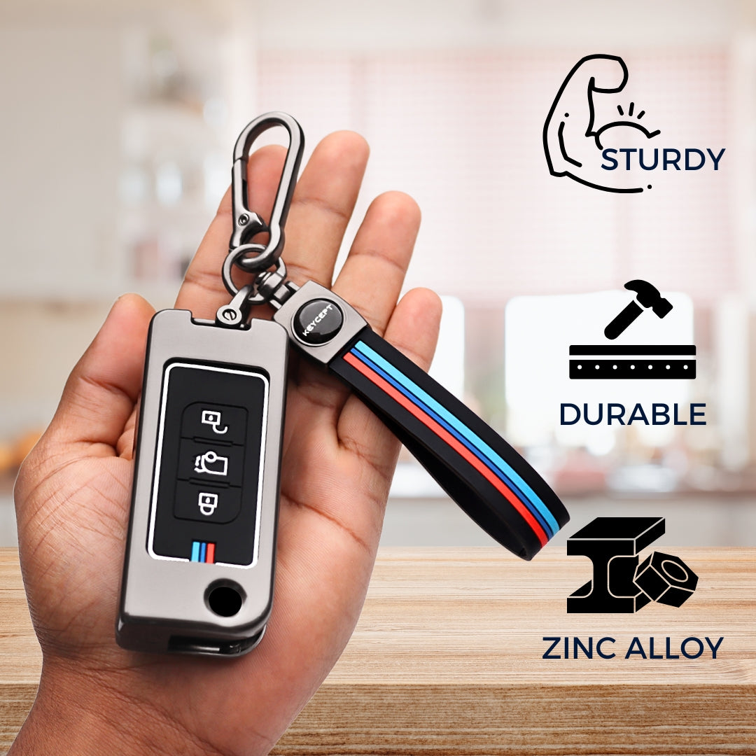 Mahindra Metal Alloy Key Cover with Keychain (Type M2).