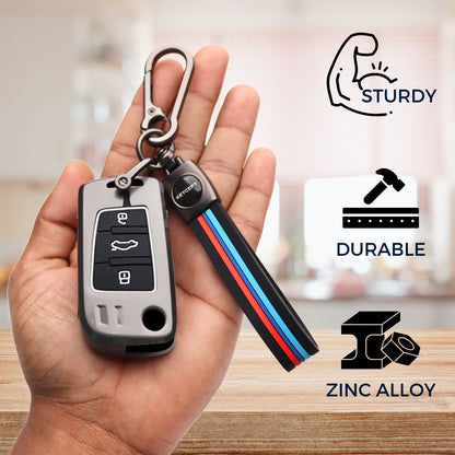 Audi Metal Alloy Key Cover with Keychain (Type M2).