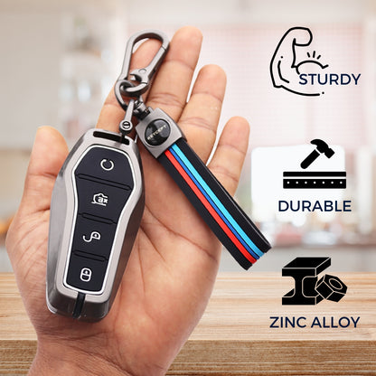 keycept Metal key cover For BYD Atto-3 4 Button Smart Key with Keychain M2.