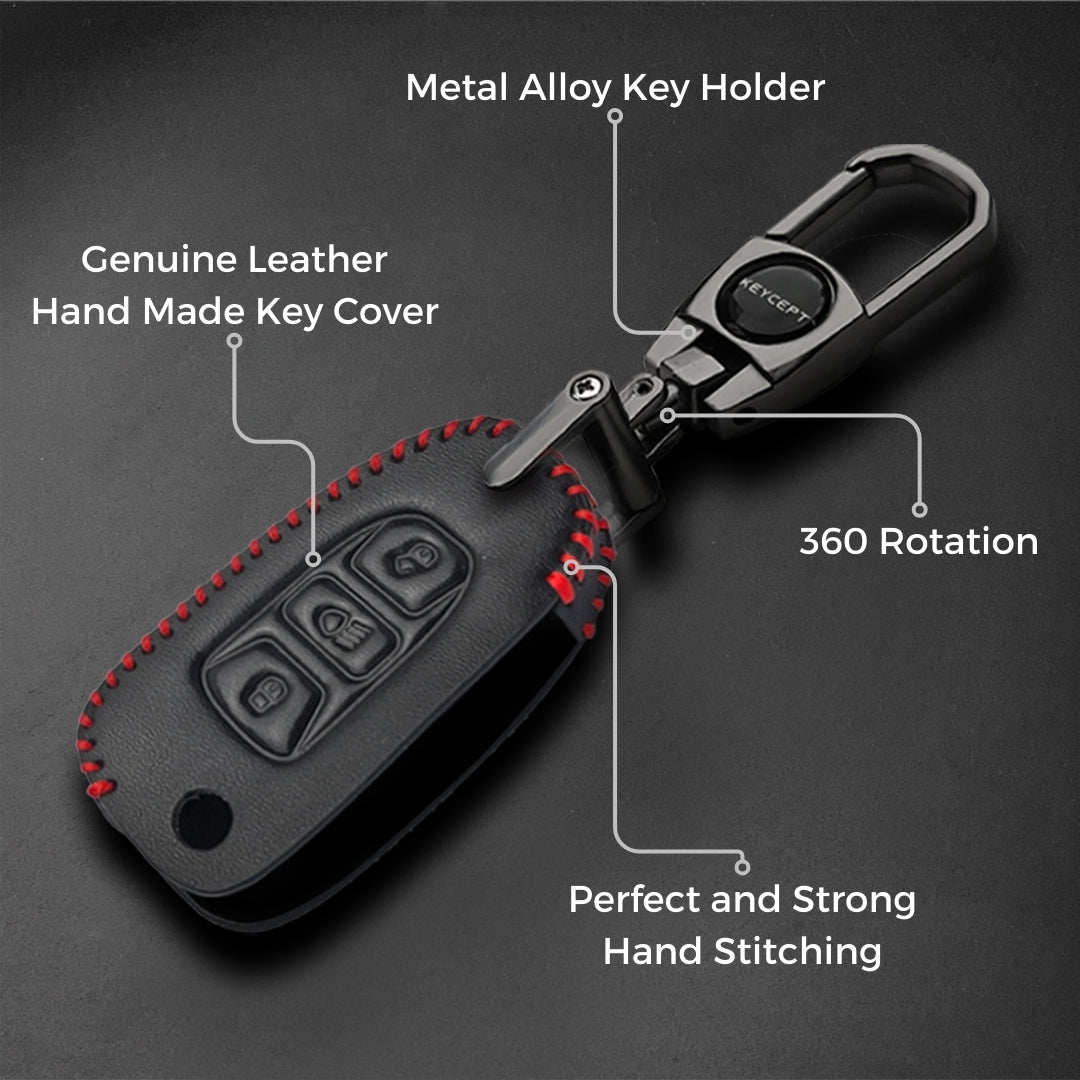 Tata Classic Leather Key Cover with keychain K2