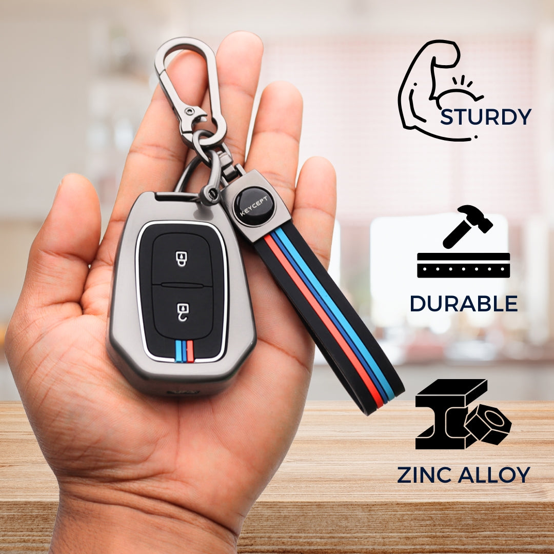 Renault Metal Alloy Key Cover with Keychain (Type M2)