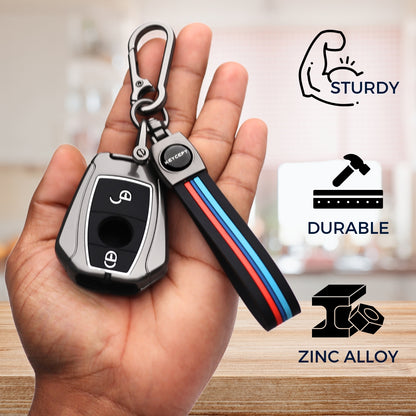 Mercedes-Benz Metal Alloy Key Cover with Keychain (Type M2).