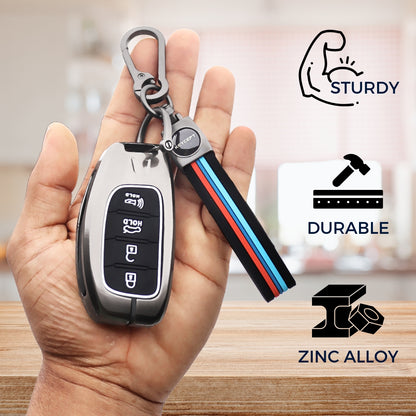 Hyundai Metal Alloy Key Cover with Keychain (Type M2)