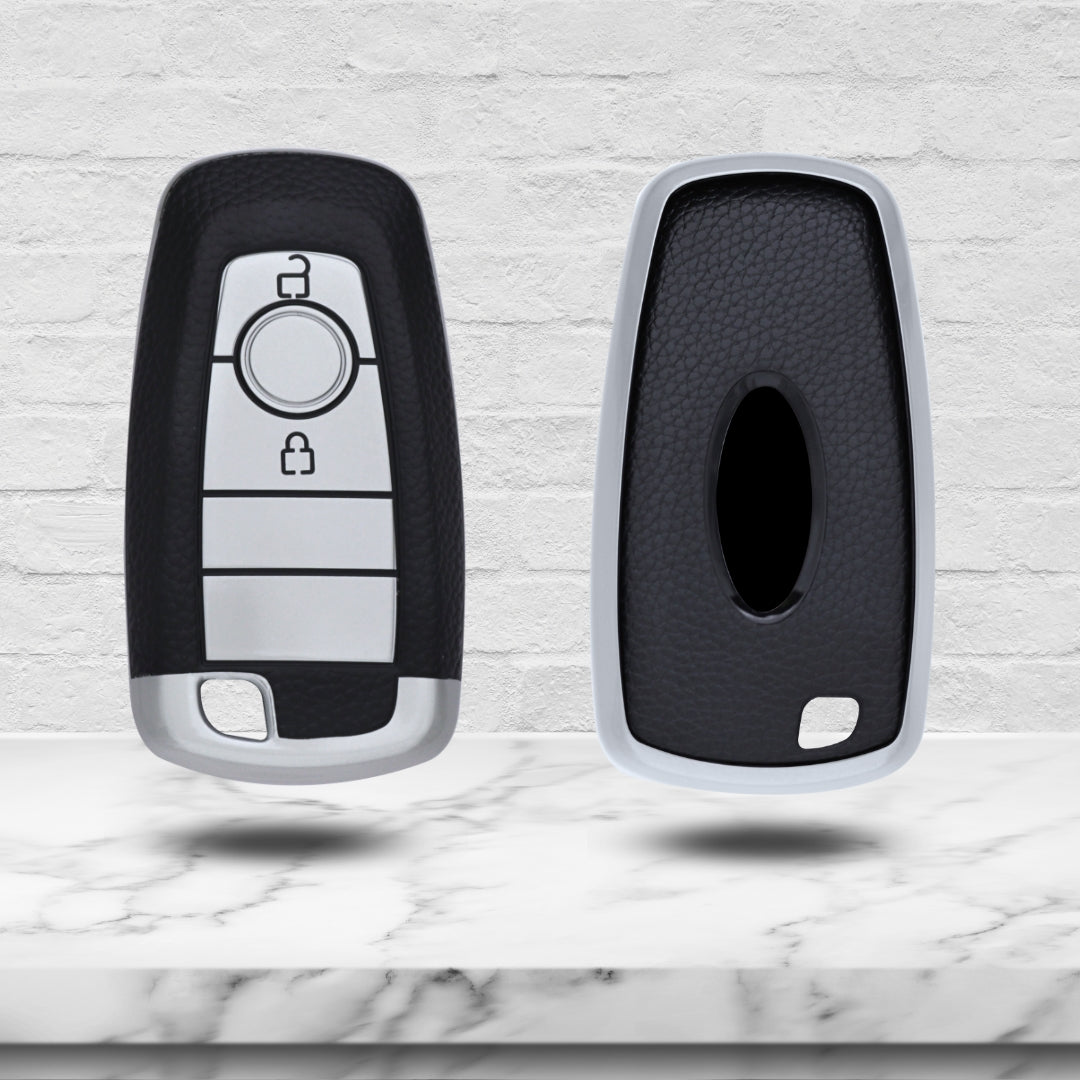 Ford TPU Leather Key Cover With Keychain. (Type K2)