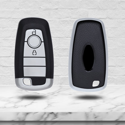 Ford TPU Leather Key Cover With Keychain. (Type K2)