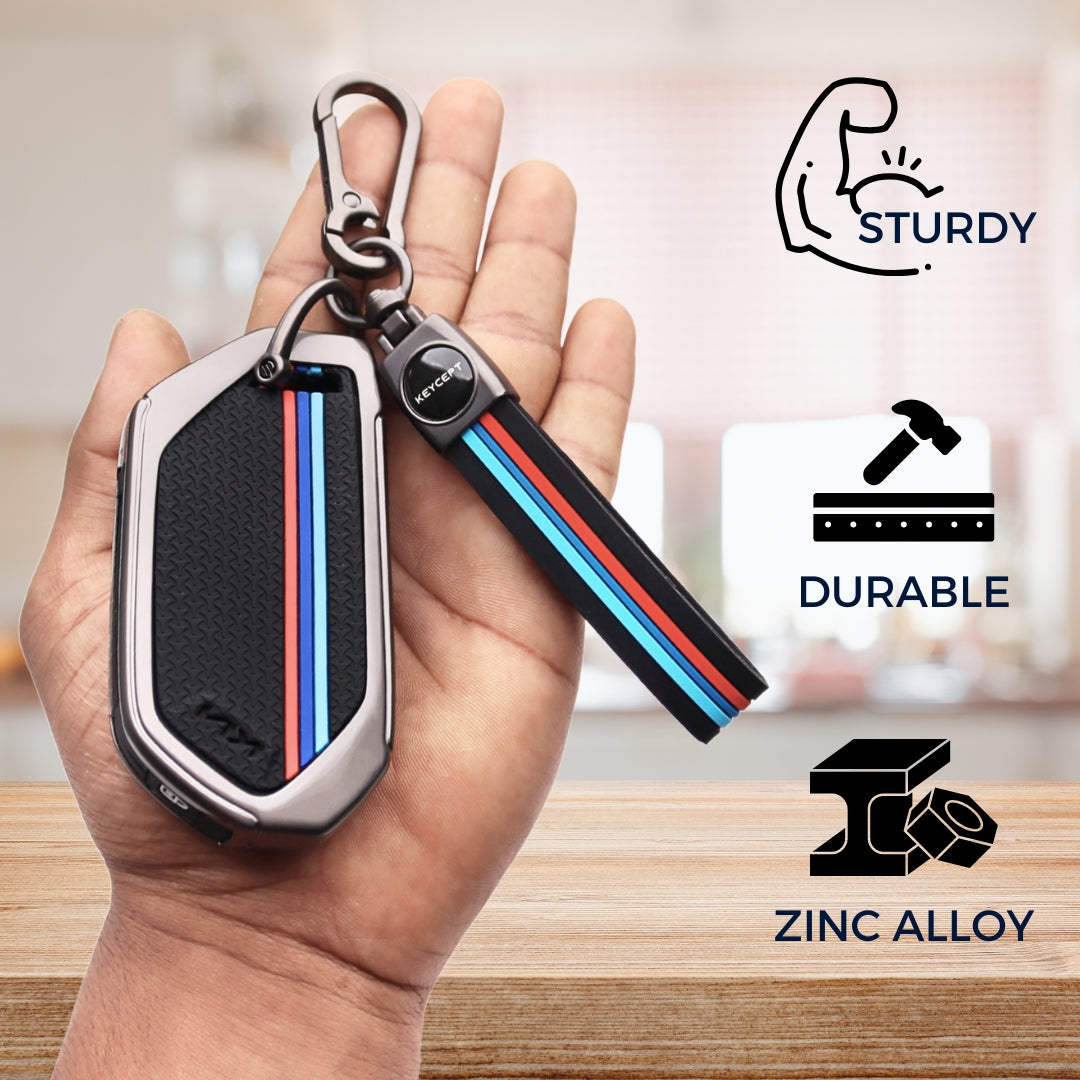 Kia Metal Alloy Key Cover with Keychain (Type M2)