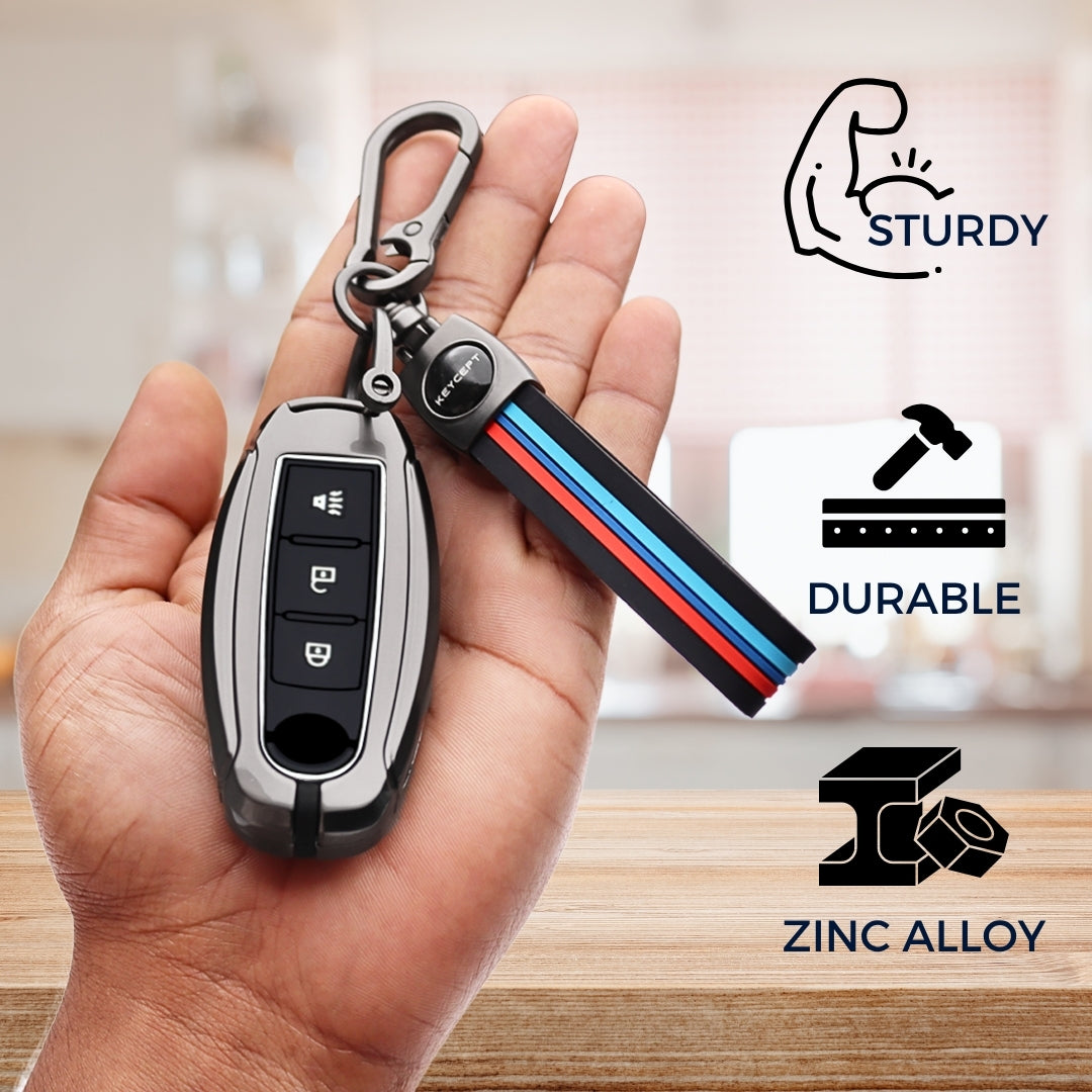 Nissan Metal Alloy Key Cover with Keychain (Type M2)