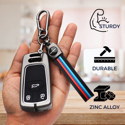 Audi Metal Alloy Key Cover with Keychain (Type M2).