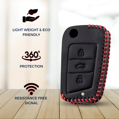 keycept classic leather key cover kushaq octavia kodiaq superb slavia passat virtus t roc 3b flip shell case