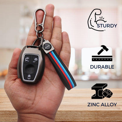Mercedes Benz Metal Key Cover with Keychain (Type M2)