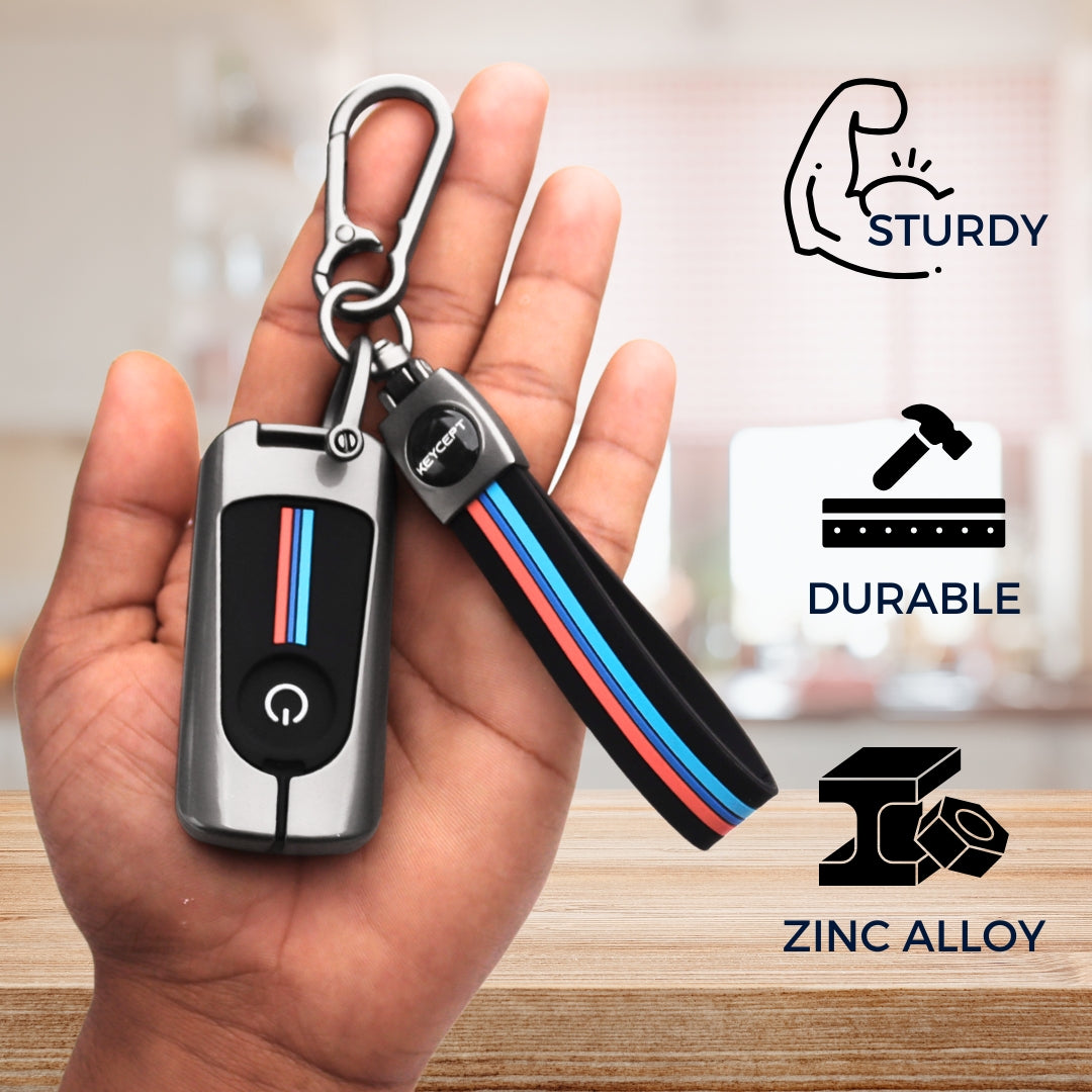 Keycept Metal Alloy Car Key Cover for Yamaha Aerox key with keychain (Type M2)