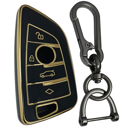 bmw x-series m-series 3-series 4b smart tpu black gold key cover keychain