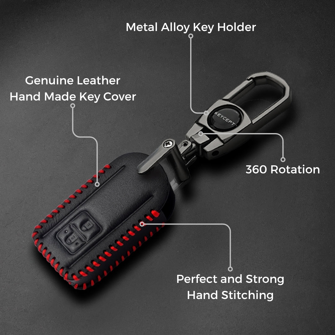 Suzuki Classic Leather Key Cover with Keychain (Type 2)