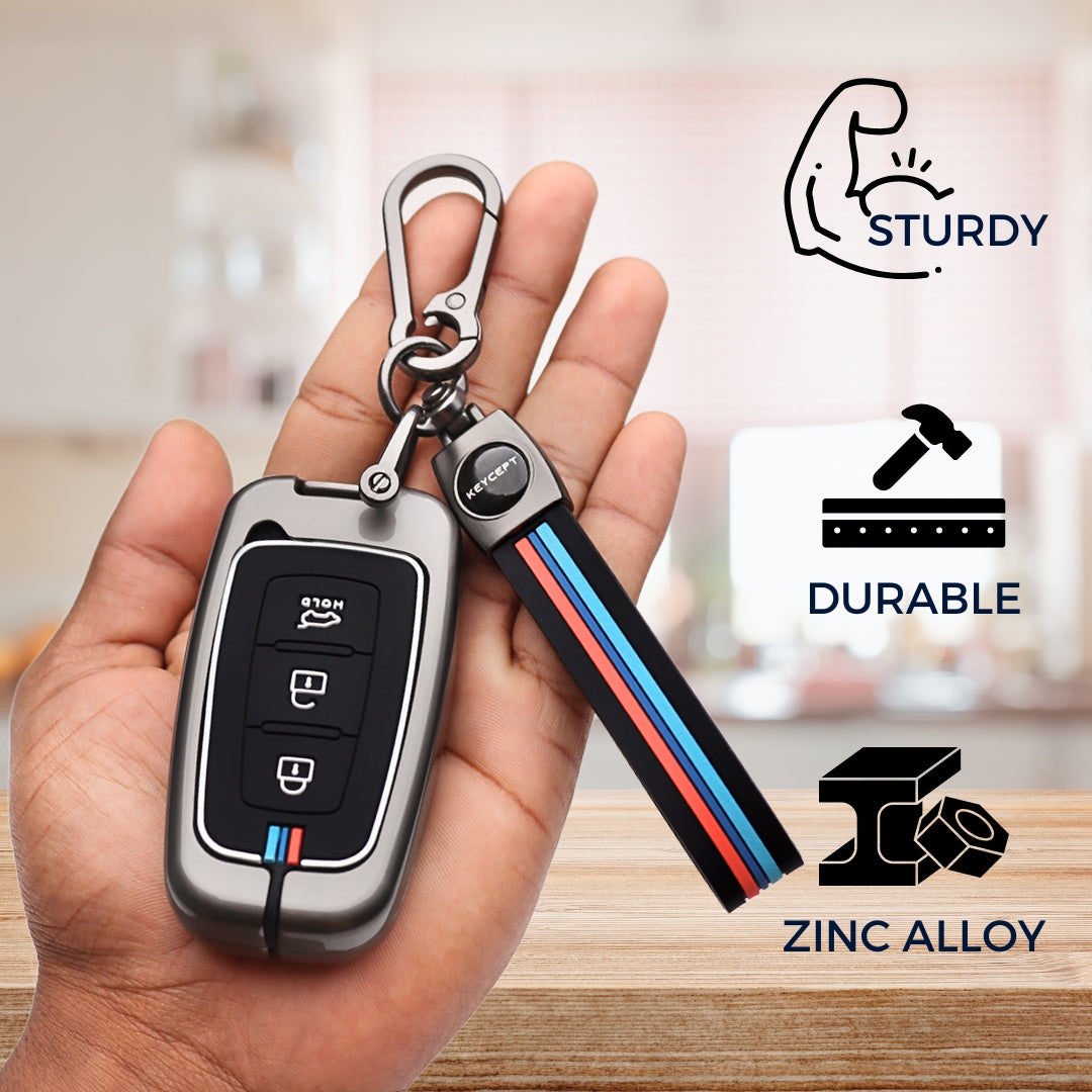 Hyundai Metal Key Cover with Keychain (Type M2)