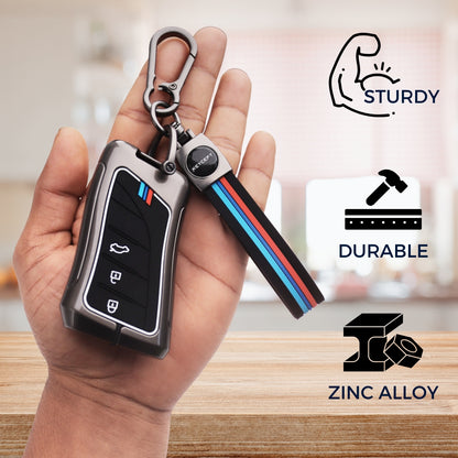 Metal Alloy Key Cover Compatible for Lexus 3 Button Smart Key with Keychain (Type M2)