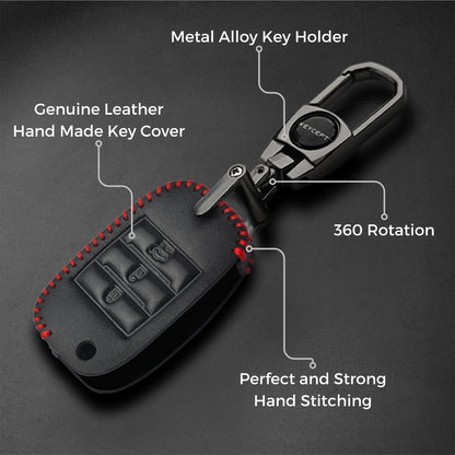 Kia Classic Leather Key Cover with keychain (Type 2)