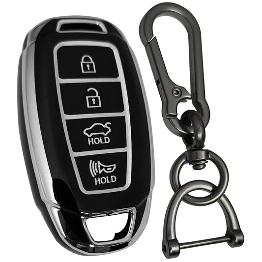 Hyundai Silver Line TPU key cover with Keychain