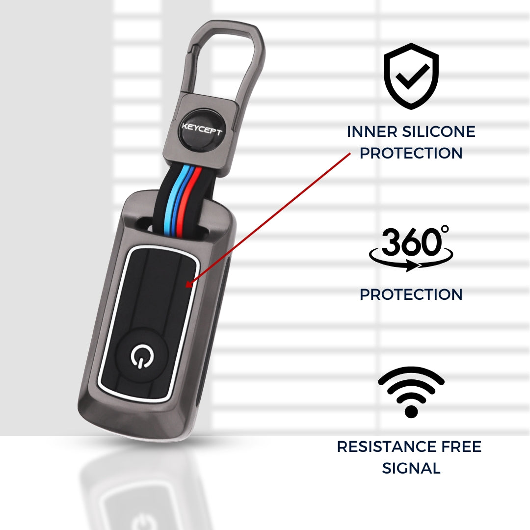 Keycept Metal Alloy Car Key Cover for Yamaha Aerox key with keychain (Type M1)