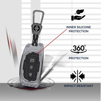 Hyundai Metal Armor Car Key Cover with Keychain(Type M4)