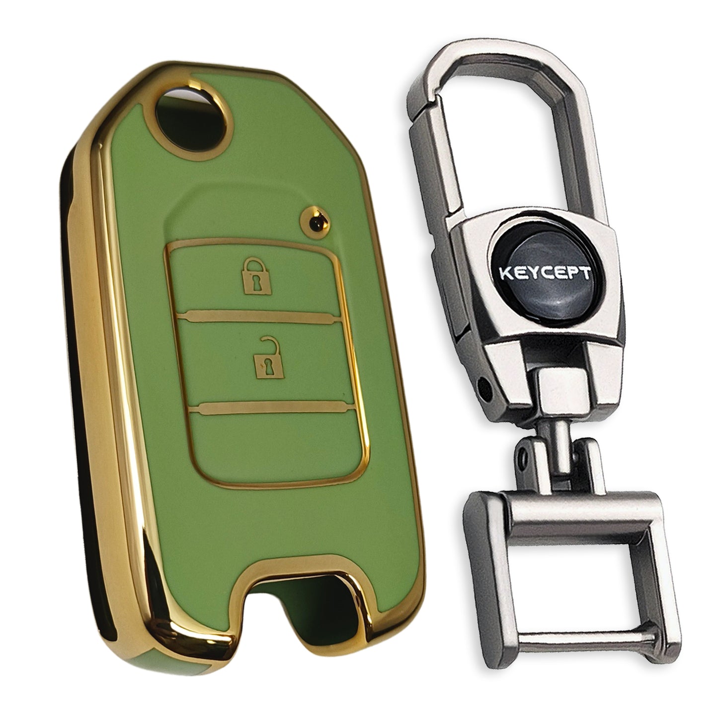 Honda Gold Line TPU Key Cover with Keychain