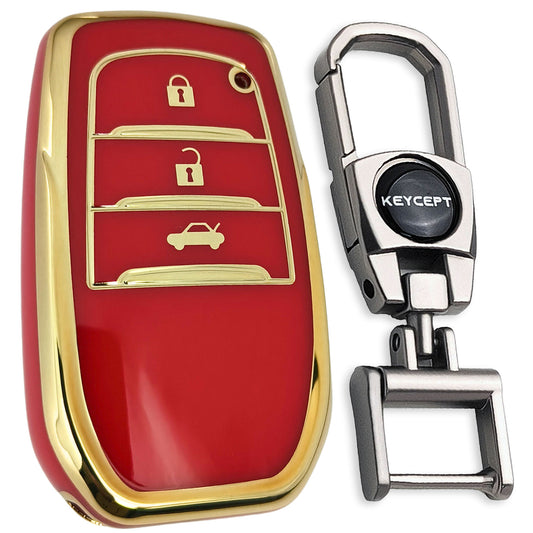 Toyota Gold Line TPU Key Cover with Keychain (Type 2)