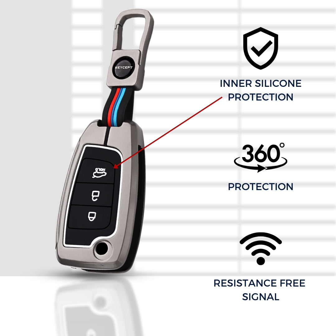 Hyundai Metal Key Cover with Keychain (Type M1).