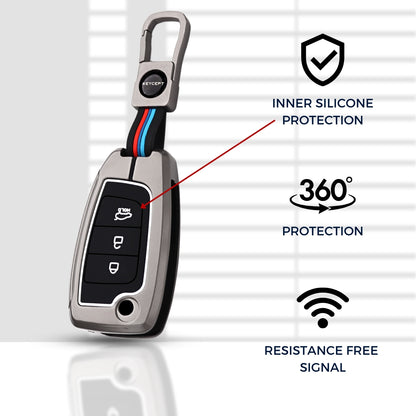 Hyundai Metal Key Cover with Keychain (Type M1).