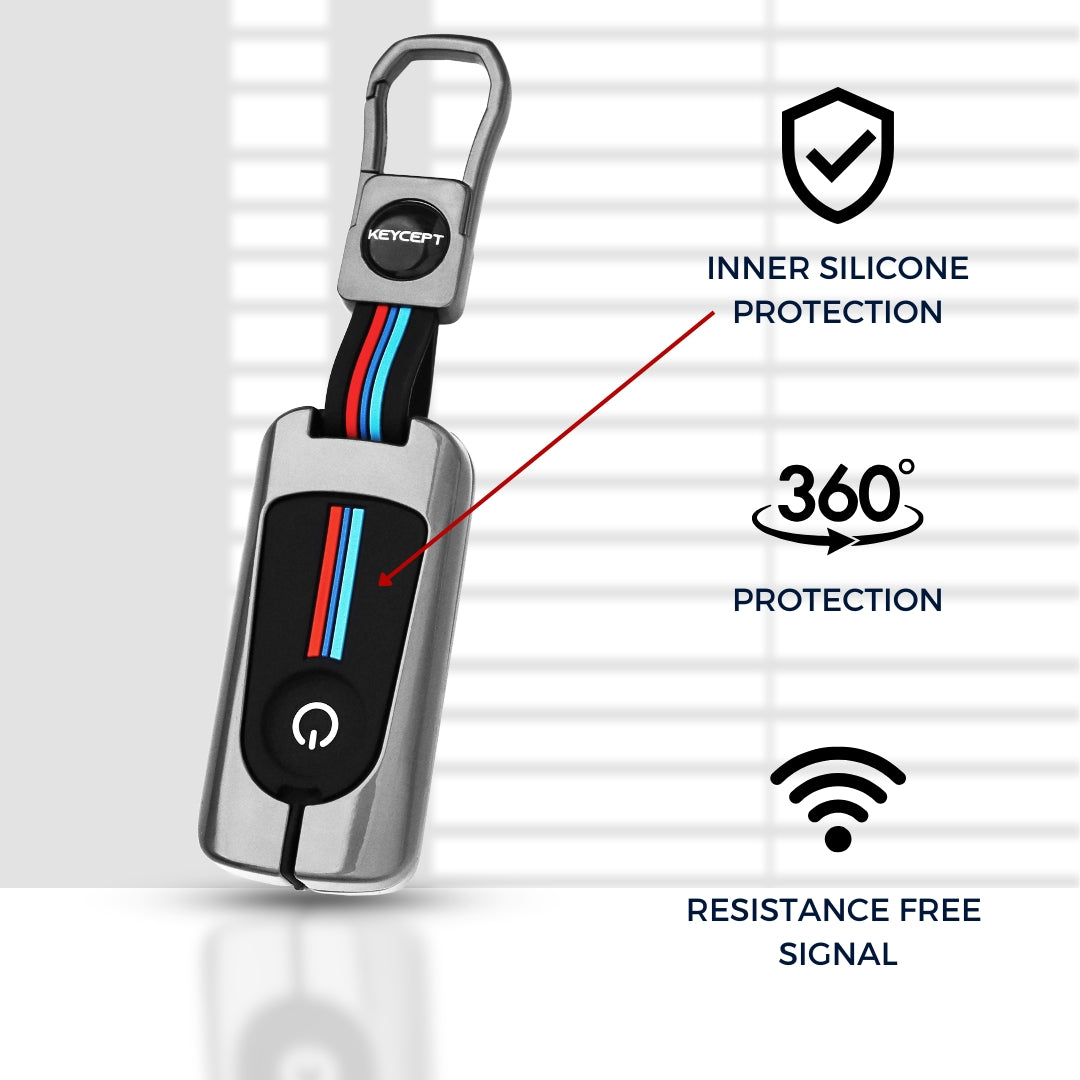 Keycept Metal Alloy Car Key Cover for Yamaha Aerox key with keychain (Type M1)